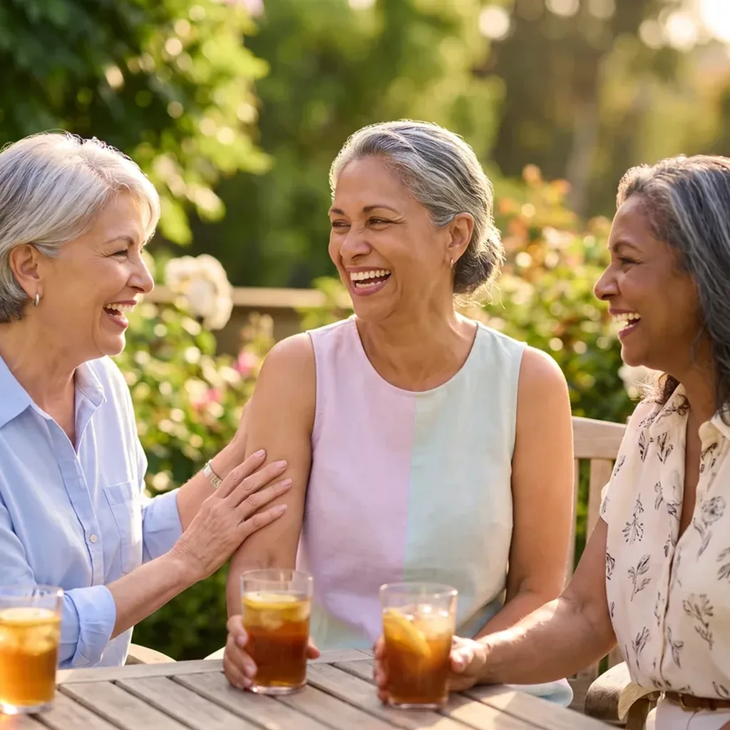 Mujeres felices luciendo sus brazos